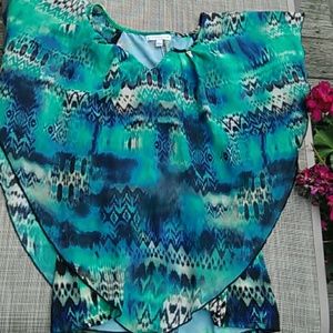 Multicolored flowing blouse